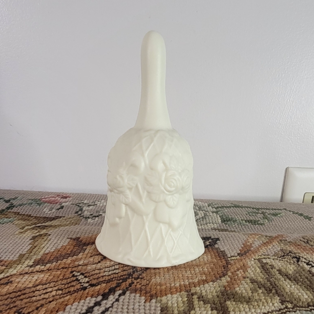 Vintage Ceramic Bell with Carved Bouquet